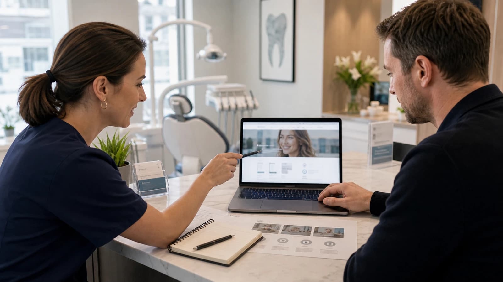 Treatment overview on a website for dentist and clinic